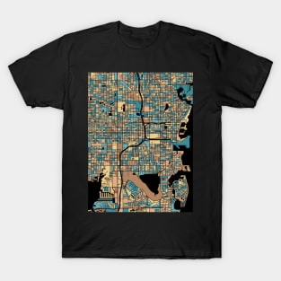 St. Petersburg Map Pattern in Mid Century Pastel T-Shirt